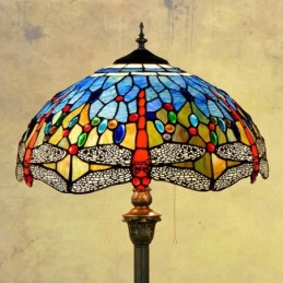 Gulvlampe i Tiffany-Stil...