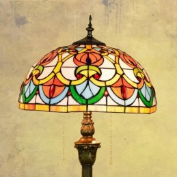 Gulvlampe i Tiffany-Stil...