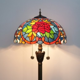 Gulvlampe i Tiffany-Stil...