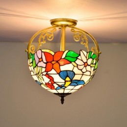 Plafondlampe i Tiffany-Stil...