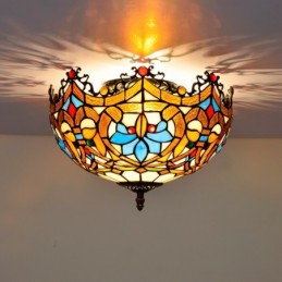 Plafondlampe i Tiffany-Stil...