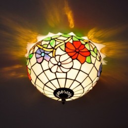 Plafondlampe i Tiffany-Stil...