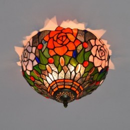 Plafondlampe i Tiffany-Stil...