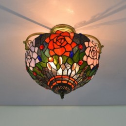 Plafondlampe i Tiffany-Stil...