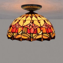 Plafondlampe i Tiffany-Stil...