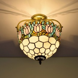 Plafondlampe i Tiffany-Stil...