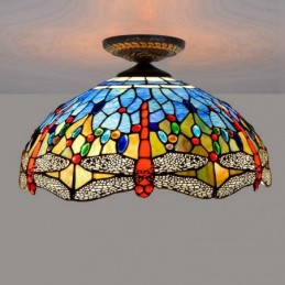 Plafondlampe i Tiffany-Stil...