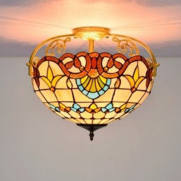 Plafondlampe i Tiffany-Stil...