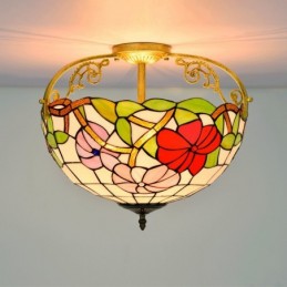 Plafondlampe i Tiffany-Stil...
