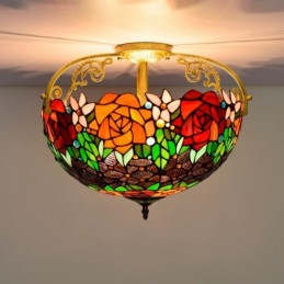 Plafondlampe i Tiffany-Stil...