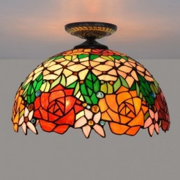 Plafondlampe i Tiffany-Stil...