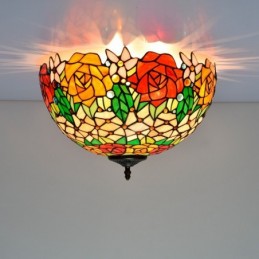Plafondlampe i Tiffany-Stil...
