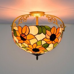 Plafondlampe i Tiffany-Stil...