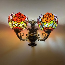 Væglampe i Tiffany-Stil med...