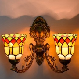 Væglampe i Tiffany-Stil med...