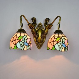 Væglampe i Tiffany-Stil med...