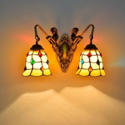 Væglampe i Tiffany-Stil med...