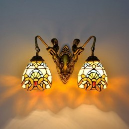 Væglampe i Tiffany-Stil med...