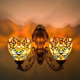 Væglampe i Tiffany-Stil med...