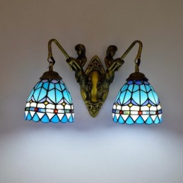 Væglampe i Tiffany-Stil med...