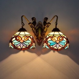 Væglampe i Tiffany-Stil med...