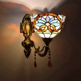 Væglampe i Tiffany-Stil med...