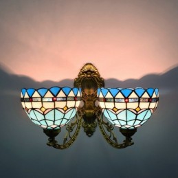 Væglampe i Tiffany-Stil med...