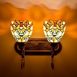 Væglampe i Tiffany-Stil med...