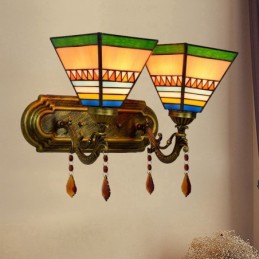 Væglampe i Tiffany-Stil med...