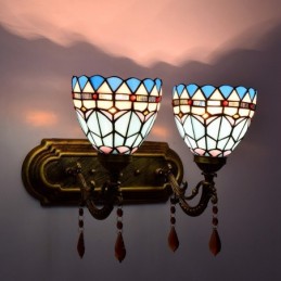 Væglampe i Tiffany-Stil med...